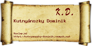 Kutnyánszky Dominik névjegykártya