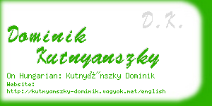 dominik kutnyanszky business card